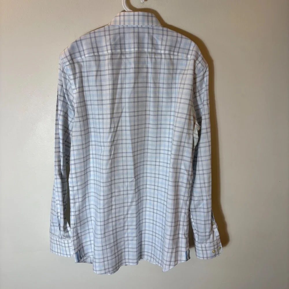 Banana Republic Grant Fit‎ Non Iron Checkered Dress Shirt Mens Size Large